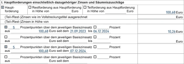 Forderungsaufstellung_Gerichtsvollzieher_VE1-25_Seite1-2.eps (Bild: IWW)